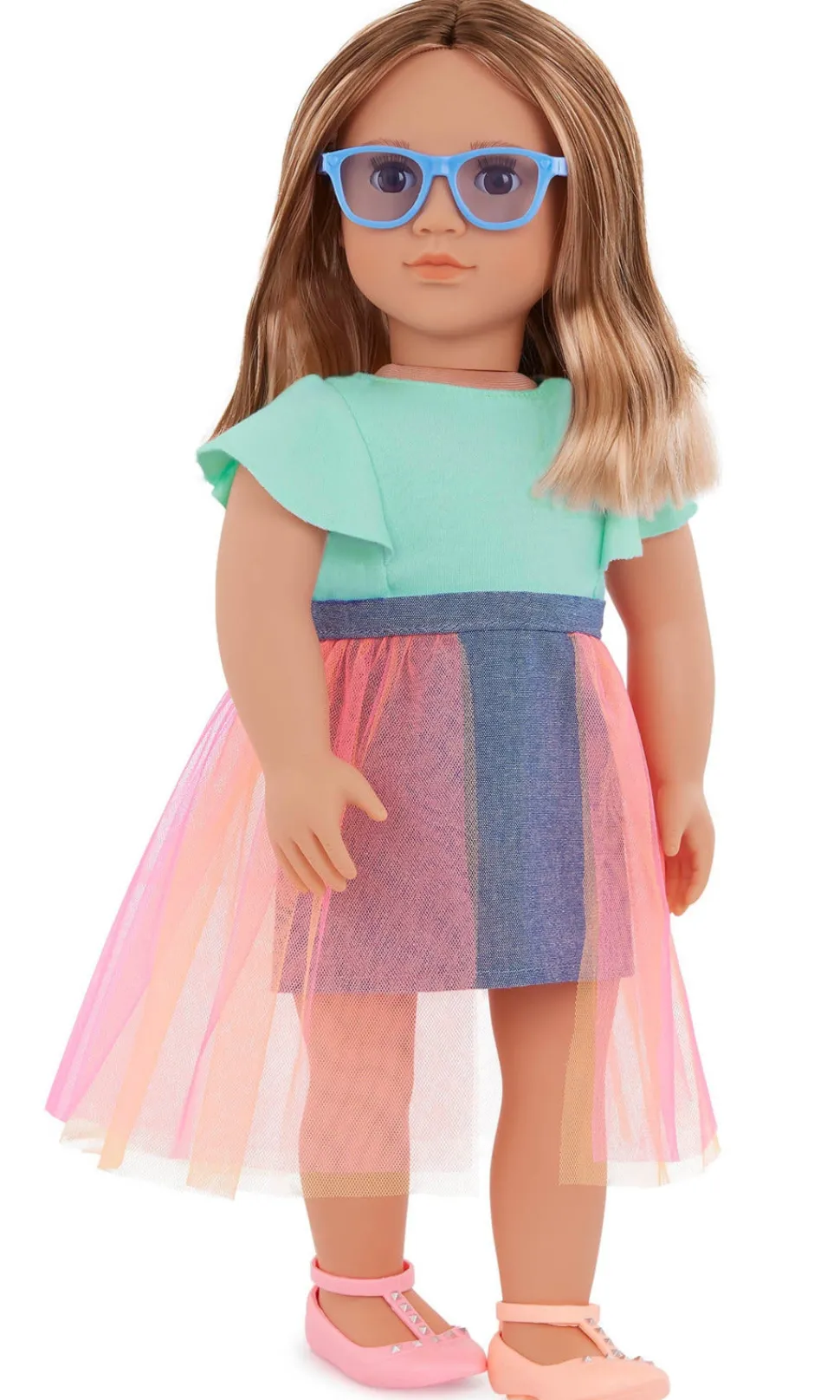 Our Generation 18 Inch Regular Doll With Denim & Tulle Skirt Lisa Shop
