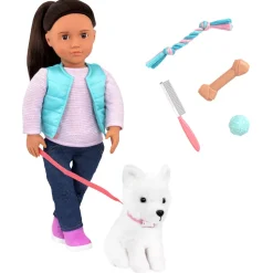 Our Generation 18Inch(45cm) Professional Doll Cassie The Dog Trainer With Pet Dog Best
