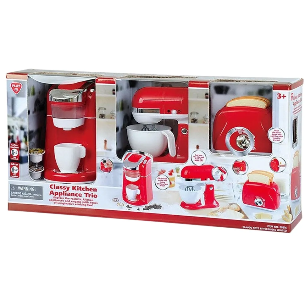 Playgo Toys Ent Ltd Playgo Toys Ent. Ltd. Classy Kitchen Appliance Trio Red Shop