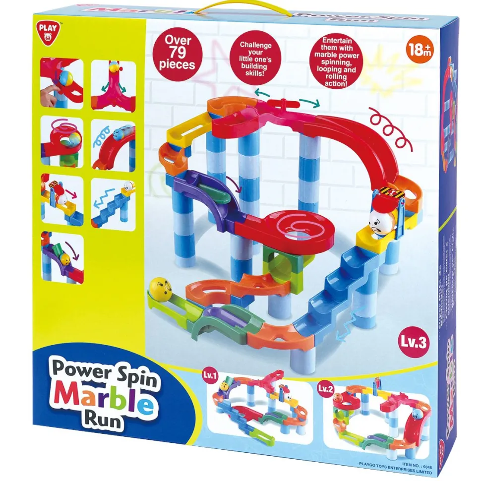 Playgo Toys Ent Ltd Playgo Toys Ent. Ltd. Power Spin Marblerun 79Pcs New