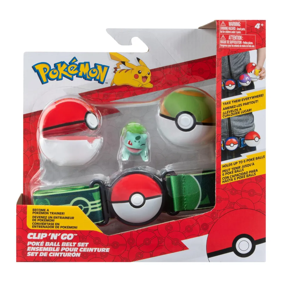Pokemon Clip N Go Poke Ball Belt Set - Poke Ball & Nest Ball With Bulbasaur #2 Shop
