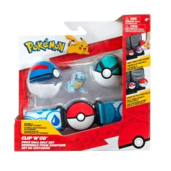Pokemon Clip N Go Poke Ball Belt Set - Great Ball & Net Ball With Squirtle #1 Outlet