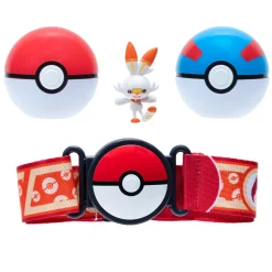 Pokemon Clip N Go Poke Ball Belt Set - Poke Ball & Great Ball With Scorbunny Shop