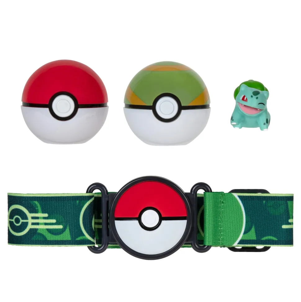 Pokemon Clip N Go Poke Ball Belt Set - Poke Ball & Nest Ball With Bulbasaur #2 Shop