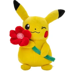 Pokemon 20cm Valentines Plush Pikachu With Red Flower Accessory Hot