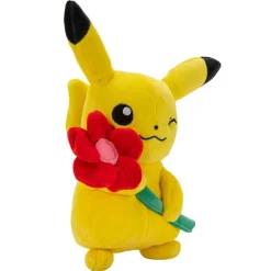Pokemon 20cm Valentines Plush Pikachu With Red Flower Accessory Hot