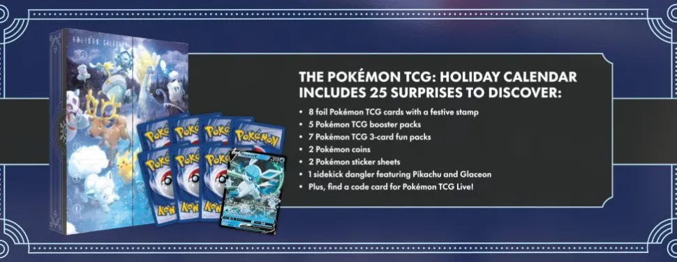 Pokemon TCG Holiday 2023 Calendar New