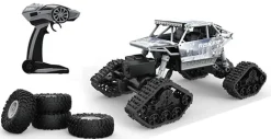Toyworld NZ Rock Through 1:18 Remote Control Off Roader With Tracks Silver Risker Climb Clearance