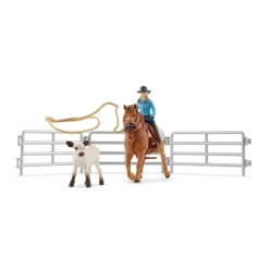 Schleich Cowgirl Team Roping Fun Set Sale