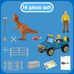 Schleich Dinosaurs Off-Road Vehicle With Dino Outpost Set New