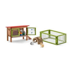 Schleich Farm World Rabbit Hutch Set New
