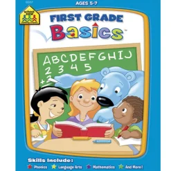 School Zone Basic Deluxe First Grade Basics Workbook Sale