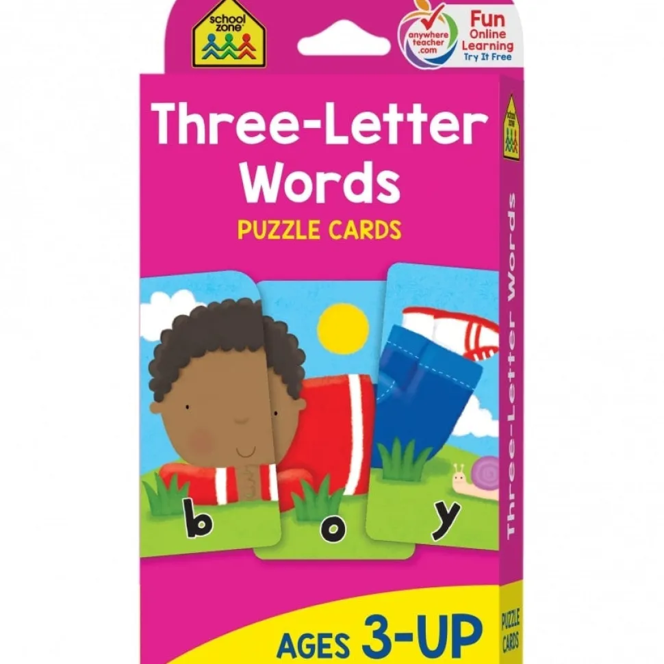 School Zone Flash Cards Three-Letter Words Best Sale
