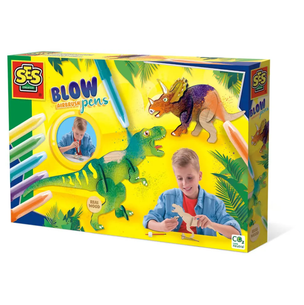 Toyworld NZ SES Blow Airbrush Pens Dinosaurs New