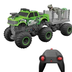 Toyworld NZ Sneak Power Remote Control Large Wheeled Off-Road Green Vehicle With Trailer And Accessories New