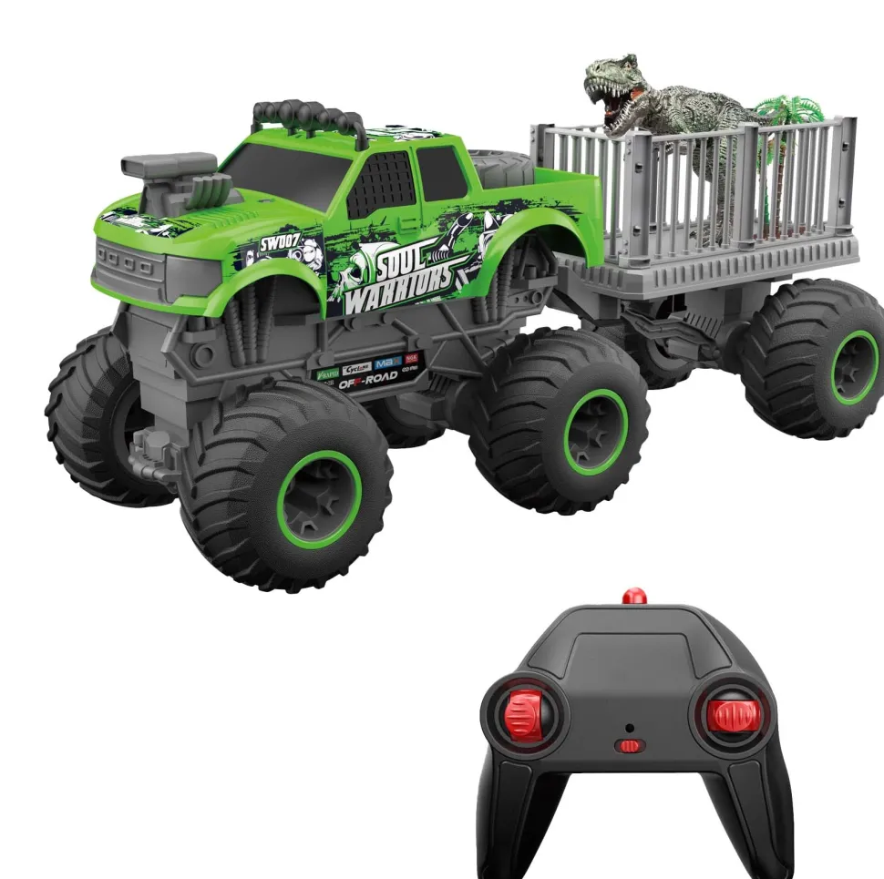 Toyworld NZ Sneak Power Remote Control Large Wheeled Off-Road Green Vehicle With Trailer And Accessories New
