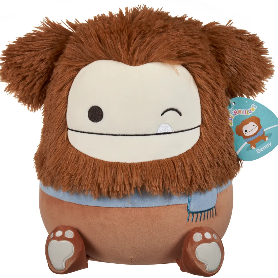 Squishmallows 12 Inch Plush S20 Benny Winking Brown Bigfoot With Scarf Flash Sale