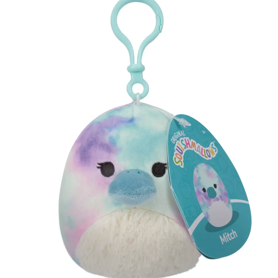 Squishmallows 3.5 Inch Plush Clip-On Mitch The WateRColor Tie-Dye Platypus Store