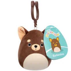 Squishmallows 3.5 Inch Plush Clip-On S20 Barkevina Dark Brown Chihuahua Fashion