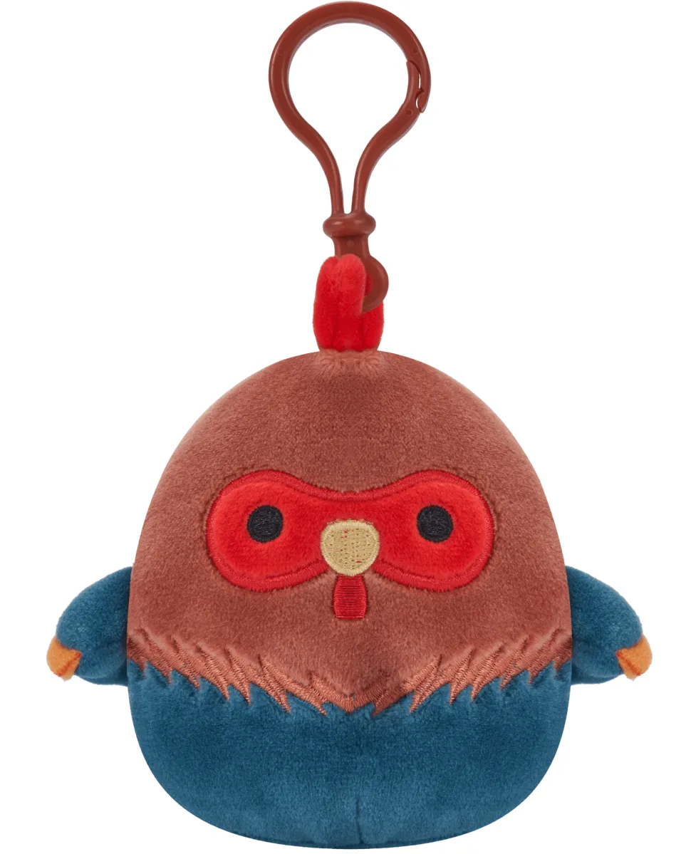 Squishmallows 3.5 Inch Plush S15 Clip-On Reed Brown And Blue Rooster Clearance