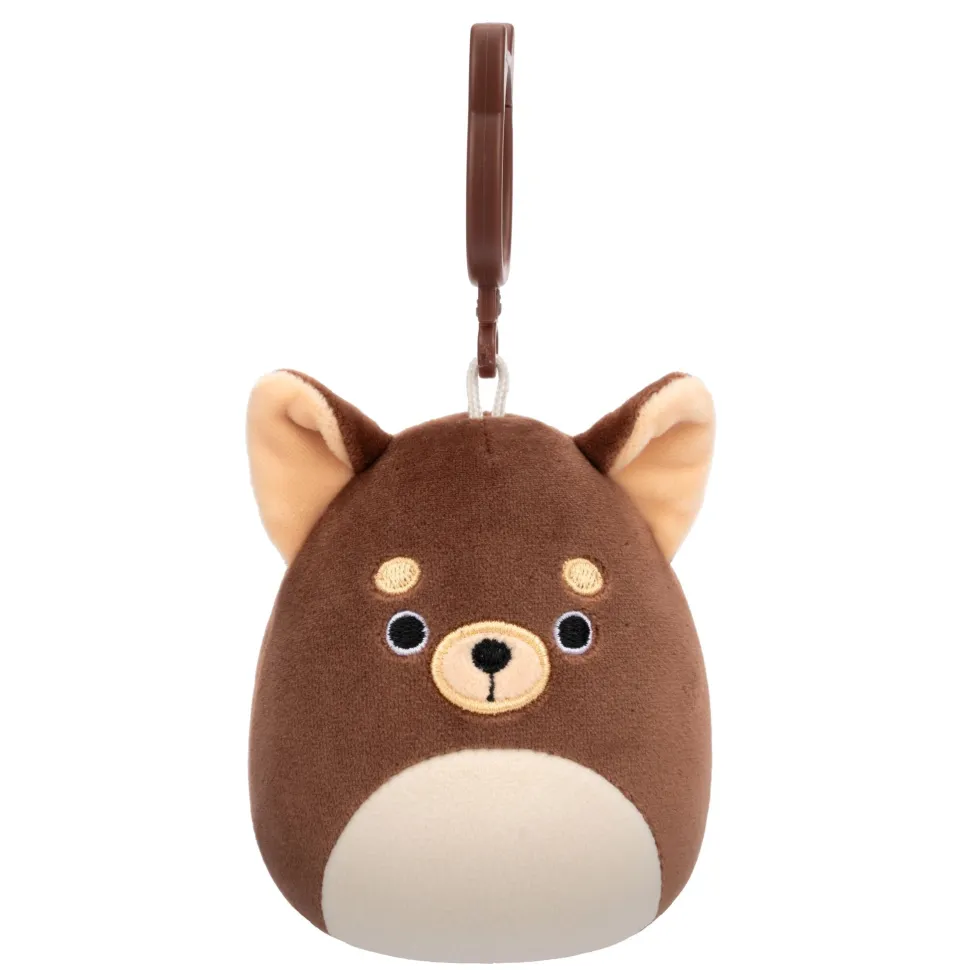 Squishmallows 3.5 Inch Plush Clip-On S20 Barkevina Dark Brown Chihuahua Fashion