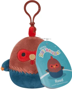 Squishmallows 3.5 Inch Plush S15 Clip-On Reed Brown And Blue Rooster Clearance