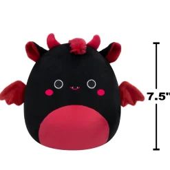 Squishmallows 7.5 Inch Plush S20 Rebecca Black And Maroon Jersey Devil Fashion