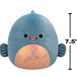 Squishmallows 7.5 Inch Plush S20 Kurtz Dark Grey Teal Piranha Shop