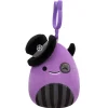 Squishmallows Season Halloween 3.5 Inch Plush Clip-On Earworm Winking Purple Monster With Top Hat Hot