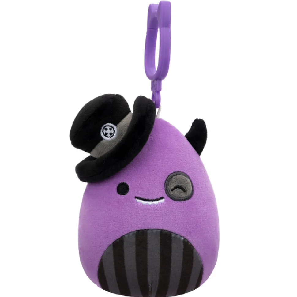 Squishmallows Season Halloween 3.5 Inch Plush Clip-On Earworm Winking Purple Monster With Top Hat Hot