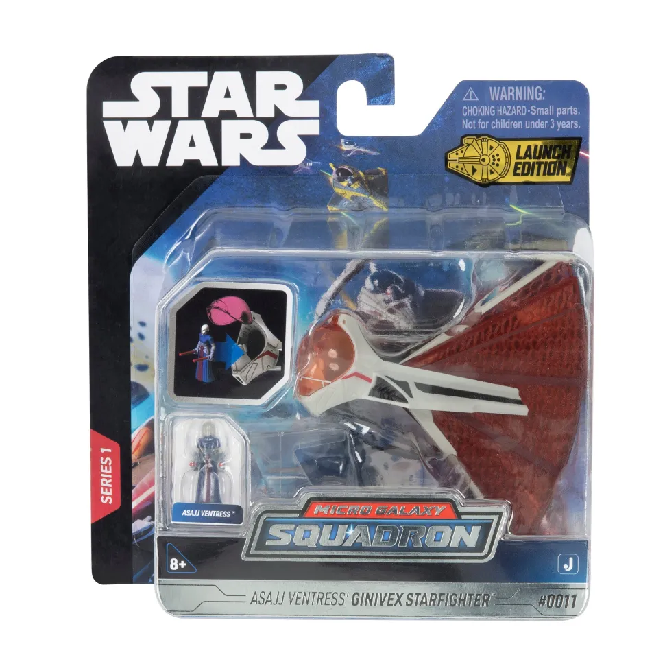 Star Wars 3 Inch Vehicle & Figure Micro Galaxy Squadron 0011 Asajj Ventress's Ginivex Starfighter Clearance