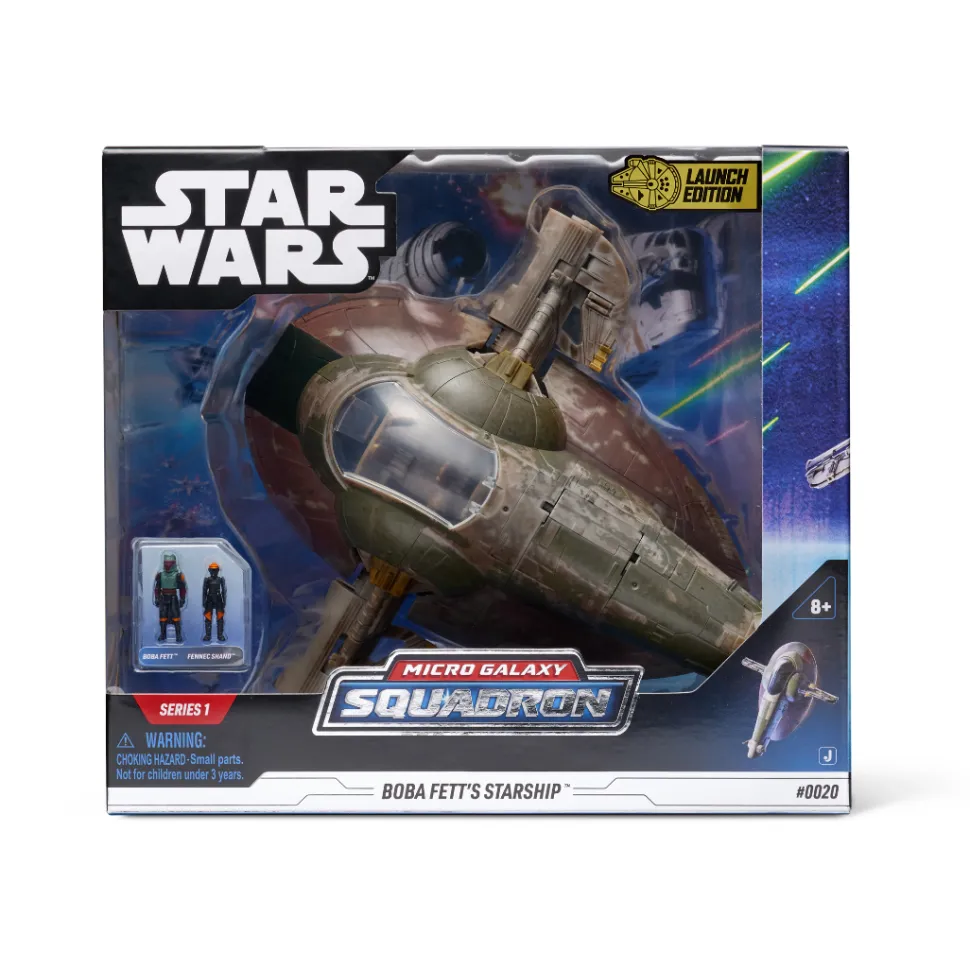 Star Wars Micro Galaxy Squadron 8 Inch Deluxe Vehicle & Figure 0021 Boba Fett's Starship Fashion