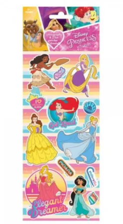 Disney Sticker 3pk Holographic Princess Discount