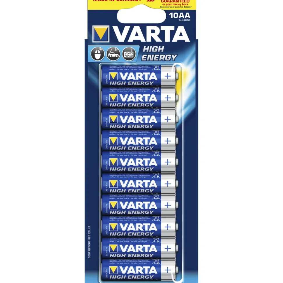 Varta High Energy Alkaline AA Battery 10 Pack Outlet