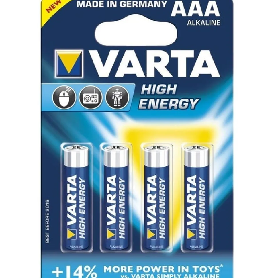 Varta High Energy Alkaline AAA Battery 4 Pack Clearance