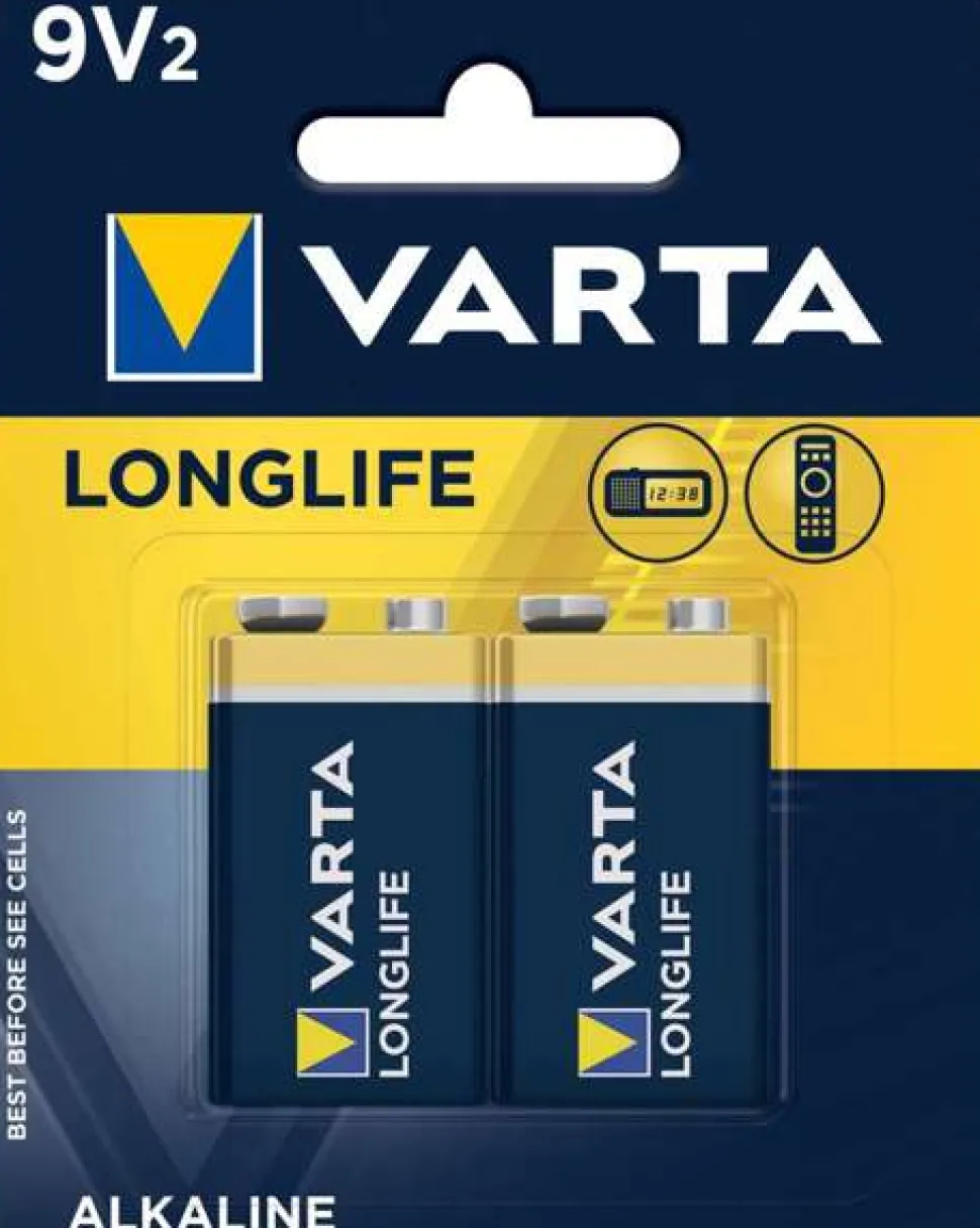 Varta Longlife 9V Alkaline Battery 2 Pack Sale