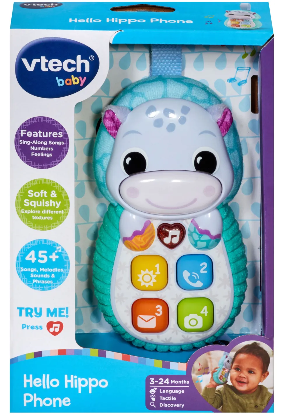 VTech Hello Hippo Phone - Blue Fashion