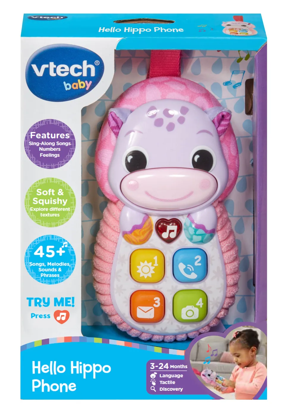 VTech Hello Hippo Phone - Pink Online