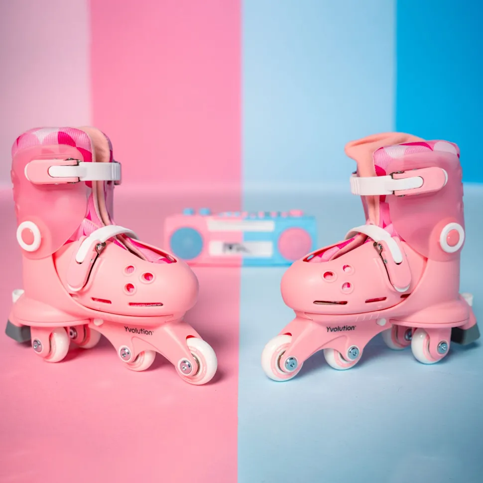 Yvolution Twista Skates Pink Size 7J - 11J Hot