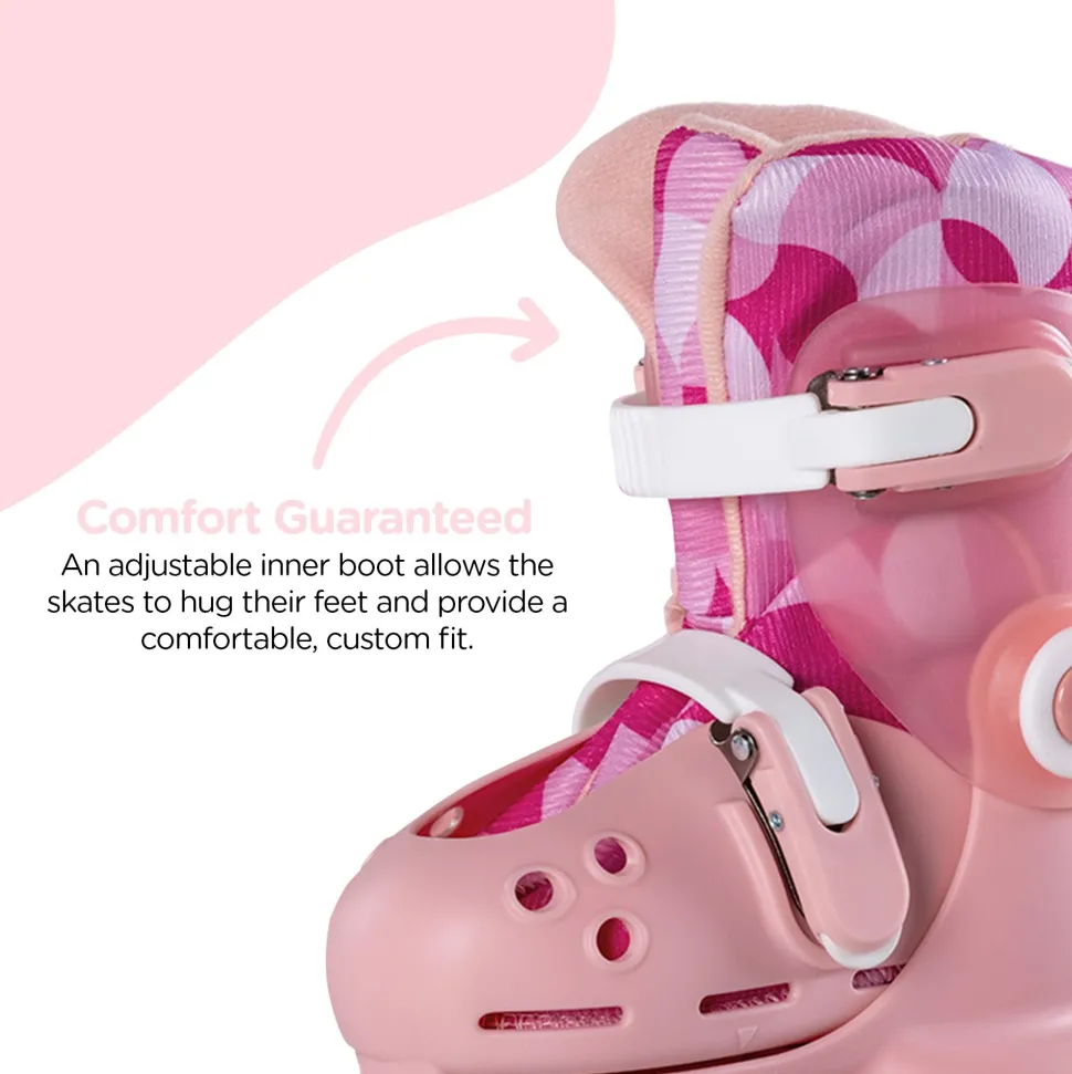 Yvolution Twista Skates Pink Size 7J - 11J Hot