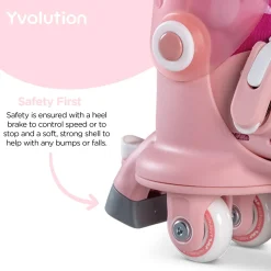 Yvolution Twista Skates Pink Size 7J - 11J Hot