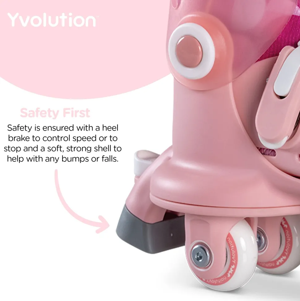 Yvolution Twista Skates Pink Size 7J - 11J Hot