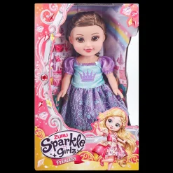 Zuru Sparkle Girlz Tots 13 Inch (33cm) Doll Princess Brown Hair Purple Dress Shop