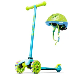 MADD Gear Zycom Zipper Scooter Helmet Combo Blue / Lime Flash Sale